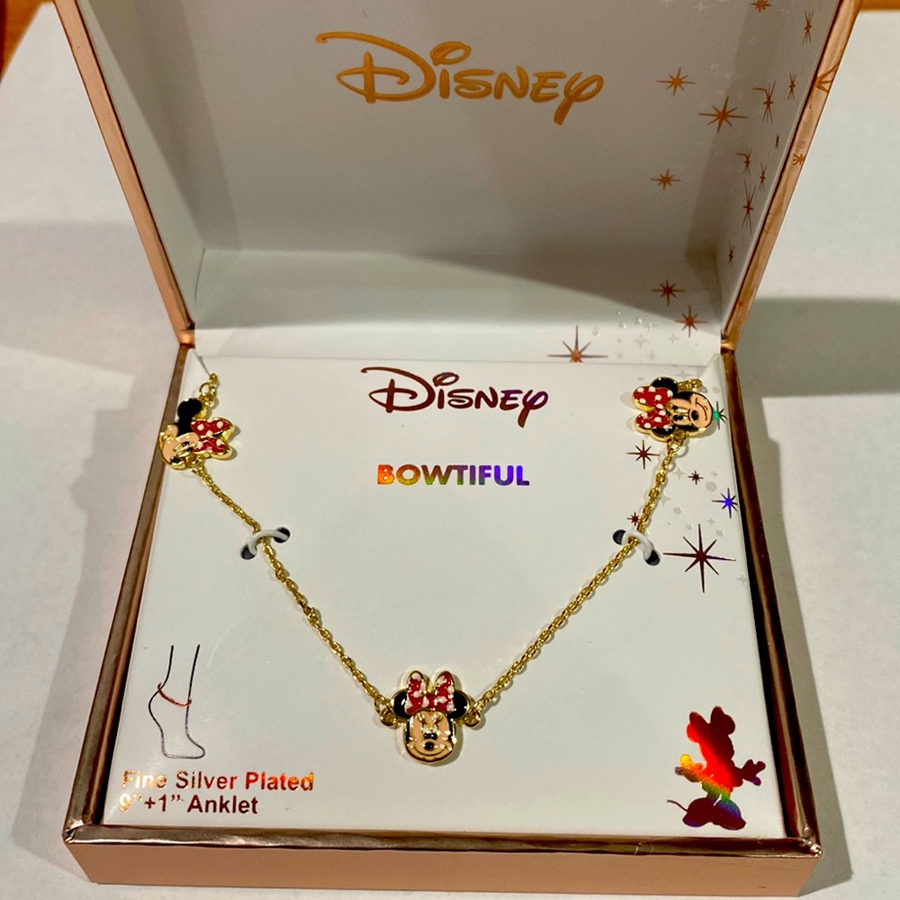 Disney Minnie Mouse BOWTIFUL Fine Silver Plated Anklet